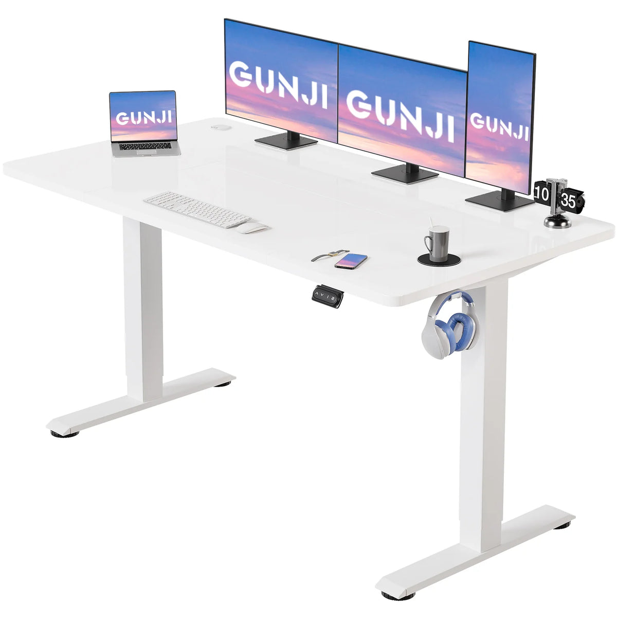 Bureau Assis-Debout Électrique 120×60 cm — Réglage Hauteur Motorisé