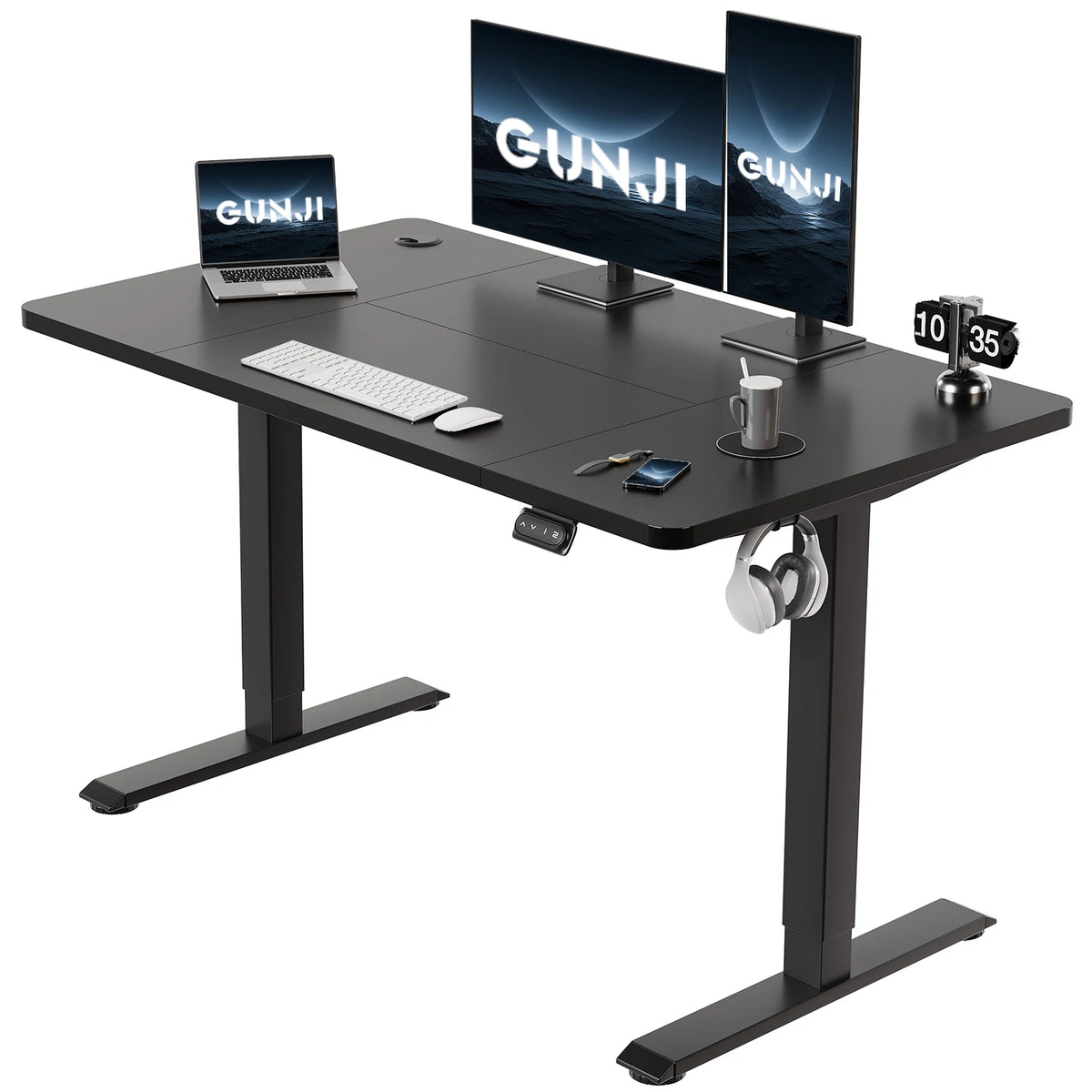 Bureau Assis-Debout Électrique 120×60 cm — Réglage Hauteur Motorisé