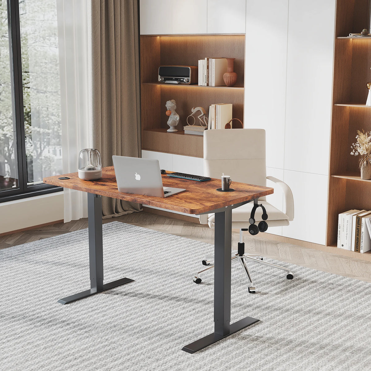 Bureau Assis-Debout Électrique 120×60 cm — Réglage Hauteur Motorisé