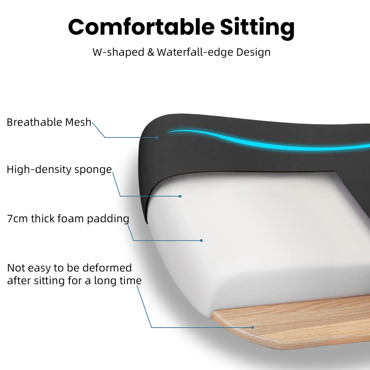 Chaise de Bureau Ergonomique Mesh — Support Lombaire & Accoudoirs | Noire