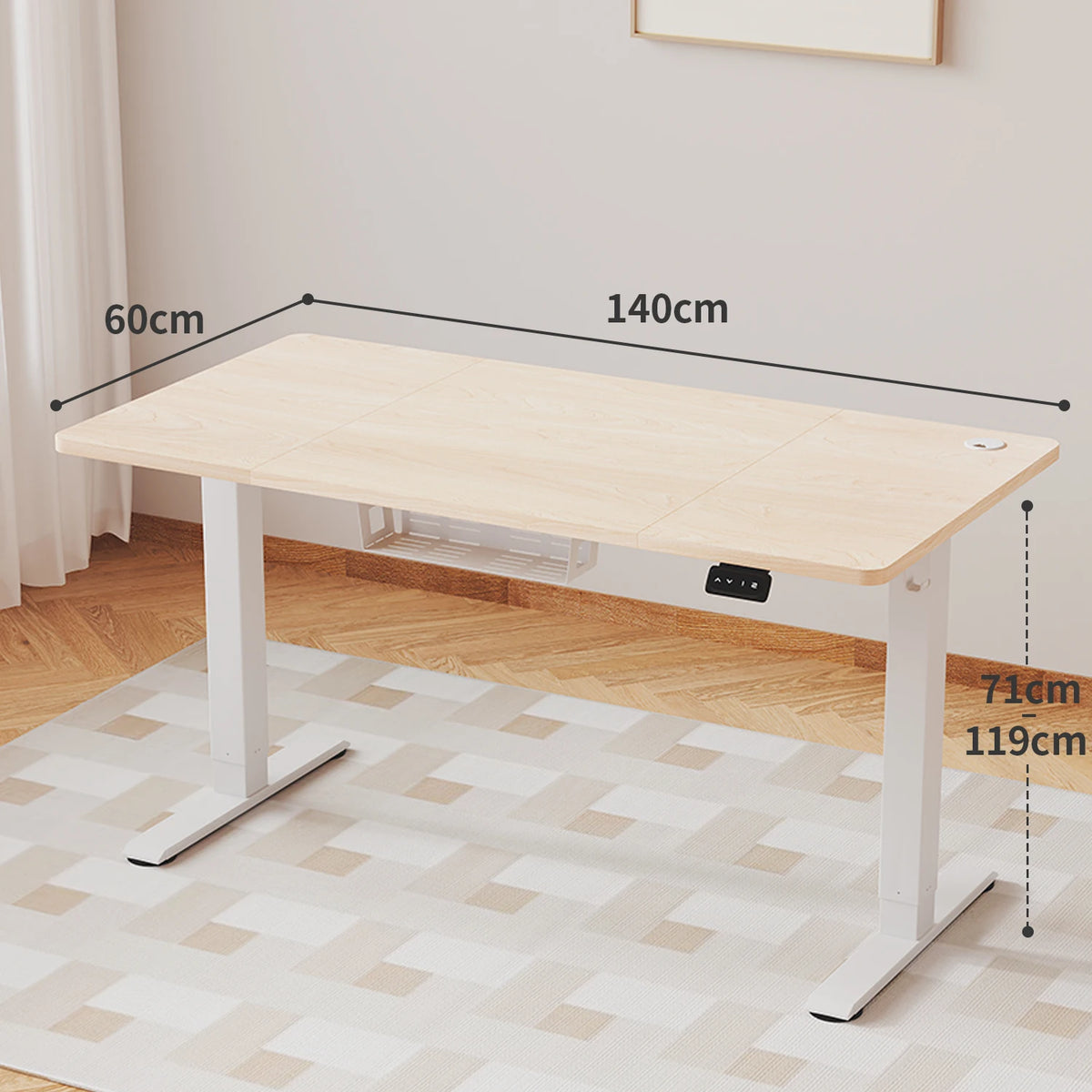 Bureau Assis-Debout Électrique 140×60 cm — Standard Motorisé XL