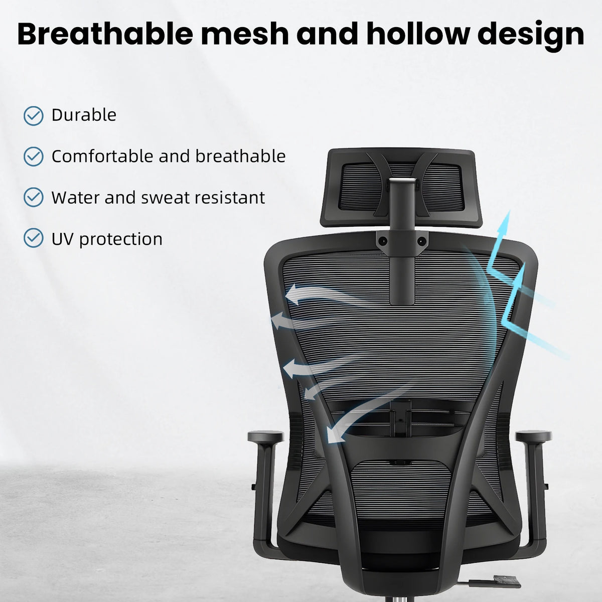 Chaise de Bureau Ergonomique Mesh — Support Lombaire & Accoudoirs | Noire