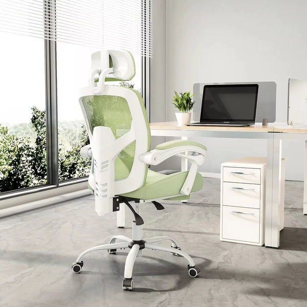 Chaise Bureau Ergonomique Inclinable — Mesh, Repose-Pieds & Tête Réglable