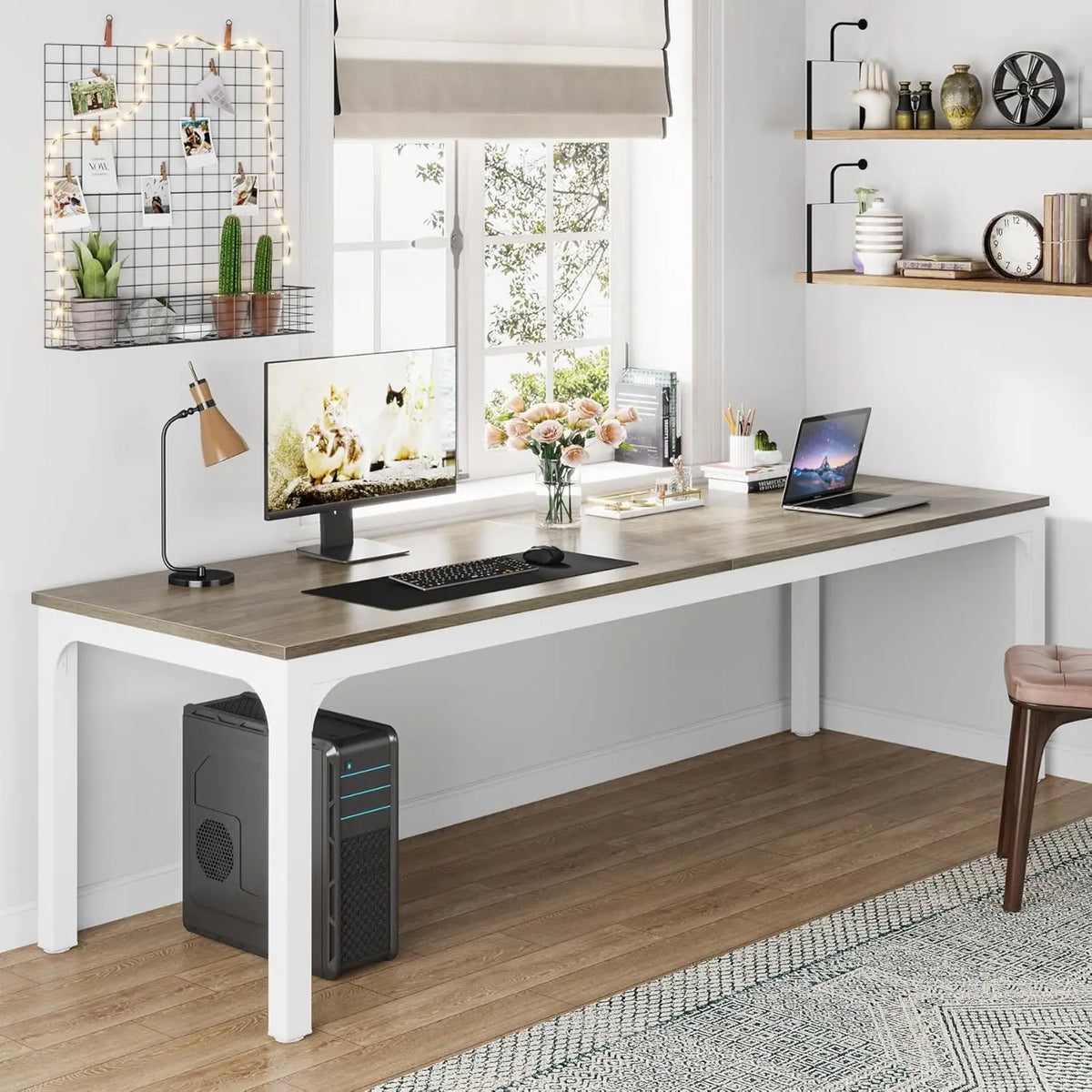 Bureau Double 200 cm — Poste de Travail 2 Personnes | Home Office