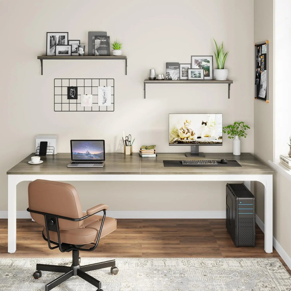 Bureau Double 200 cm — Poste de Travail 2 Personnes | Home Office