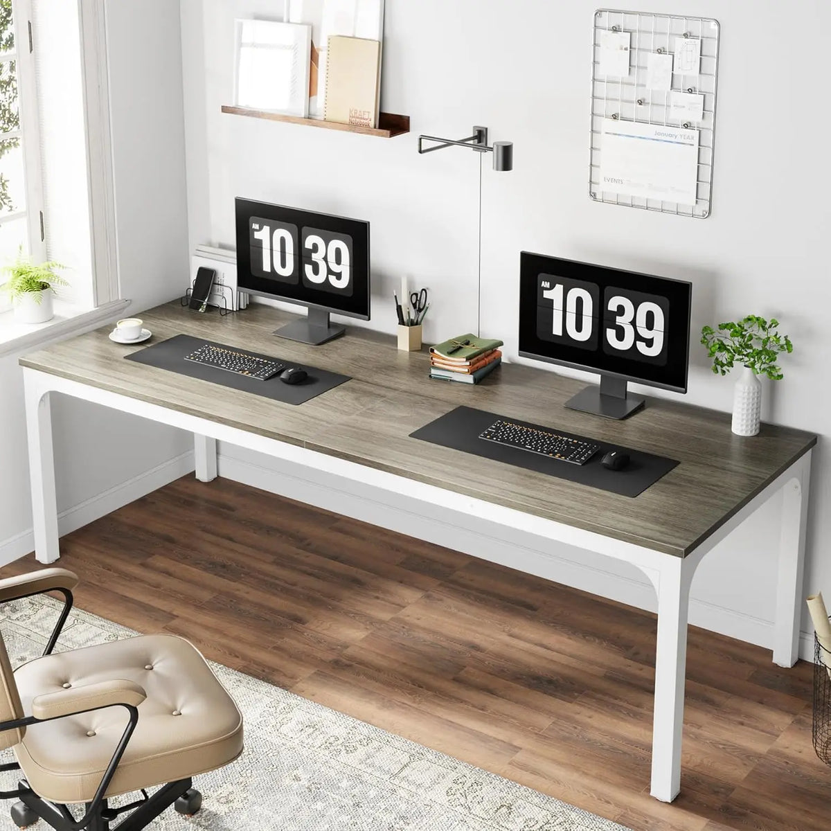 Bureau Double 200 cm — Poste de Travail 2 Personnes | Home Office