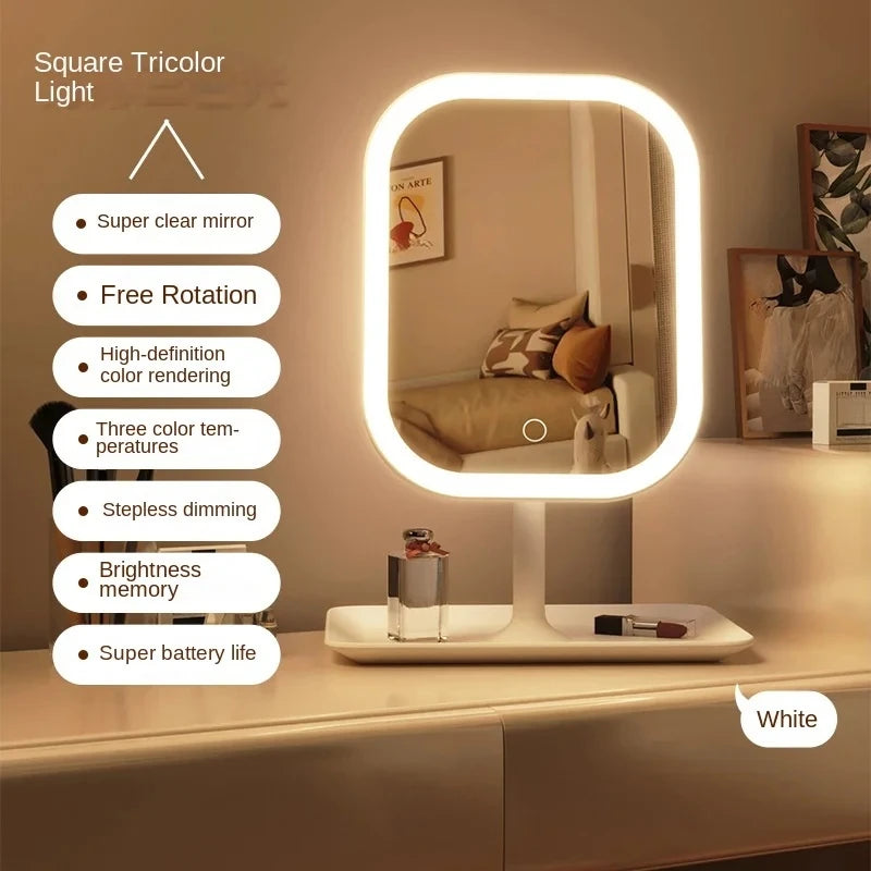 Miroir de Toilette LED 3 Couleurs — Touch Control | Bureau & Chambre