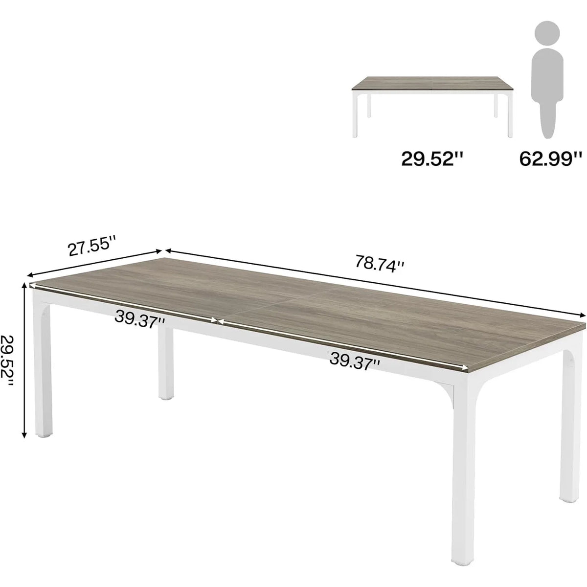 Bureau Double 200 cm — Poste de Travail 2 Personnes | Home Office