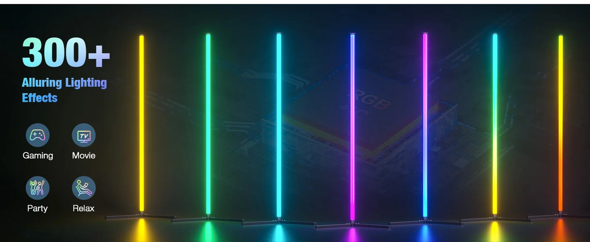 Lampadaire LED RGB Intelligent — Ambiance Salon & Coin | App & Musique