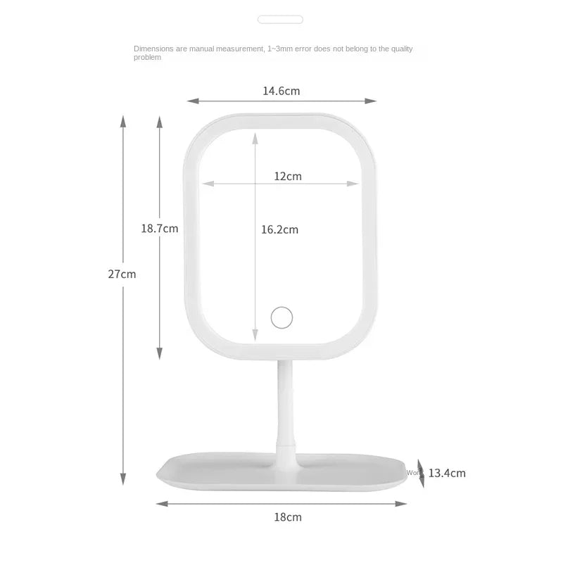 Miroir de Toilette LED 3 Couleurs — Touch Control | Bureau & Chambre