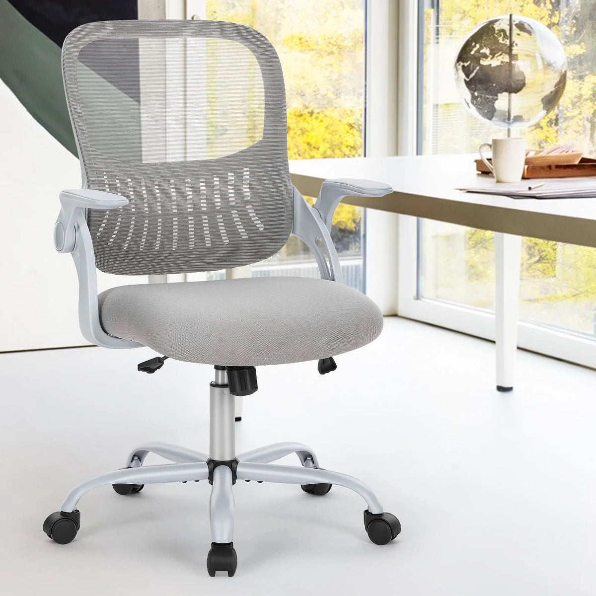 Chaise de Bureau Mesh Ergonomique — Accoudoirs Relevables & Balancement | Roulettes