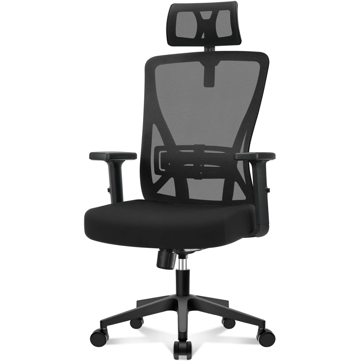 Chaise de Bureau Ergonomique Mesh — Support Lombaire & Accoudoirs | Noire