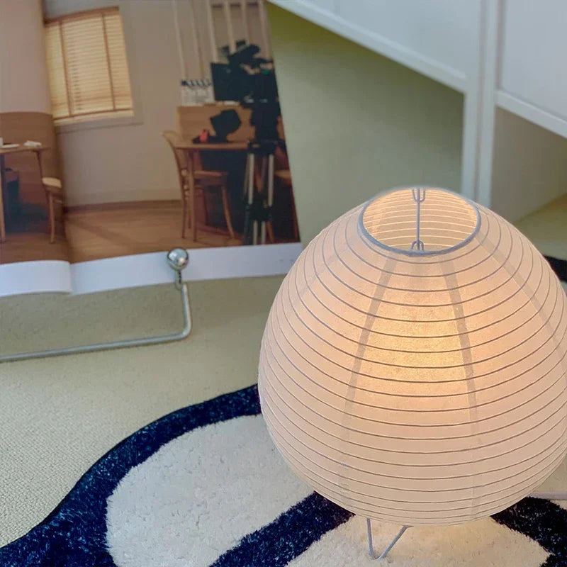 Lampe de Table LED Lanterne Japonaise — Papier Riz | Déco Bureau & Chambre