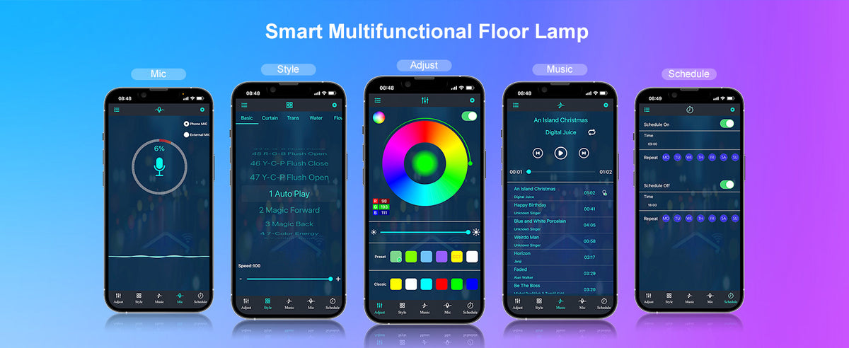 Lampadaire LED RGB Intelligent — Ambiance Salon & Coin | App & Musique